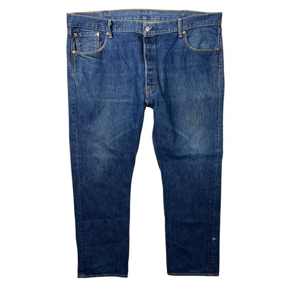 Levi’s 501 Original Fit Straight Leg Denim Jean Button Fly FLAW Mens 44x32 - Picture 1 of 8